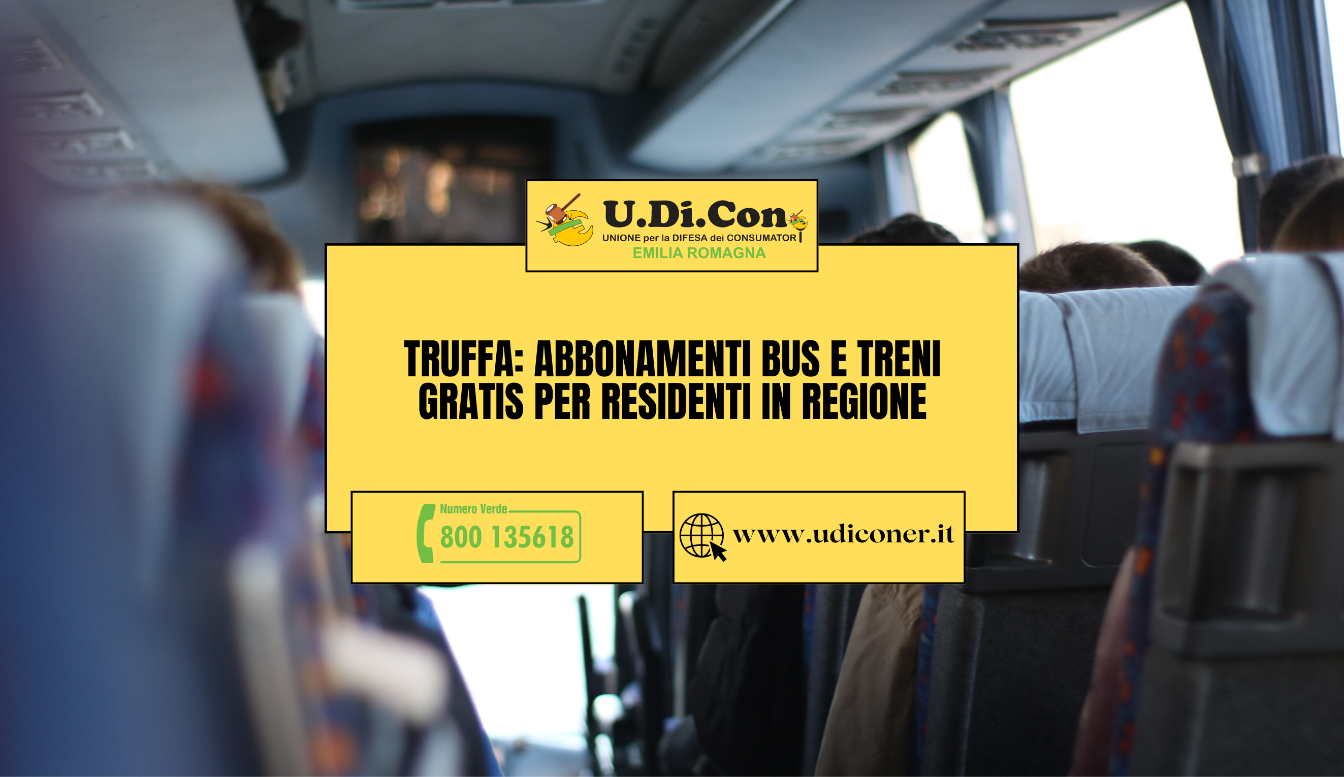 Truffa: abbonamenti bus e treni gratis per residenti in Regione