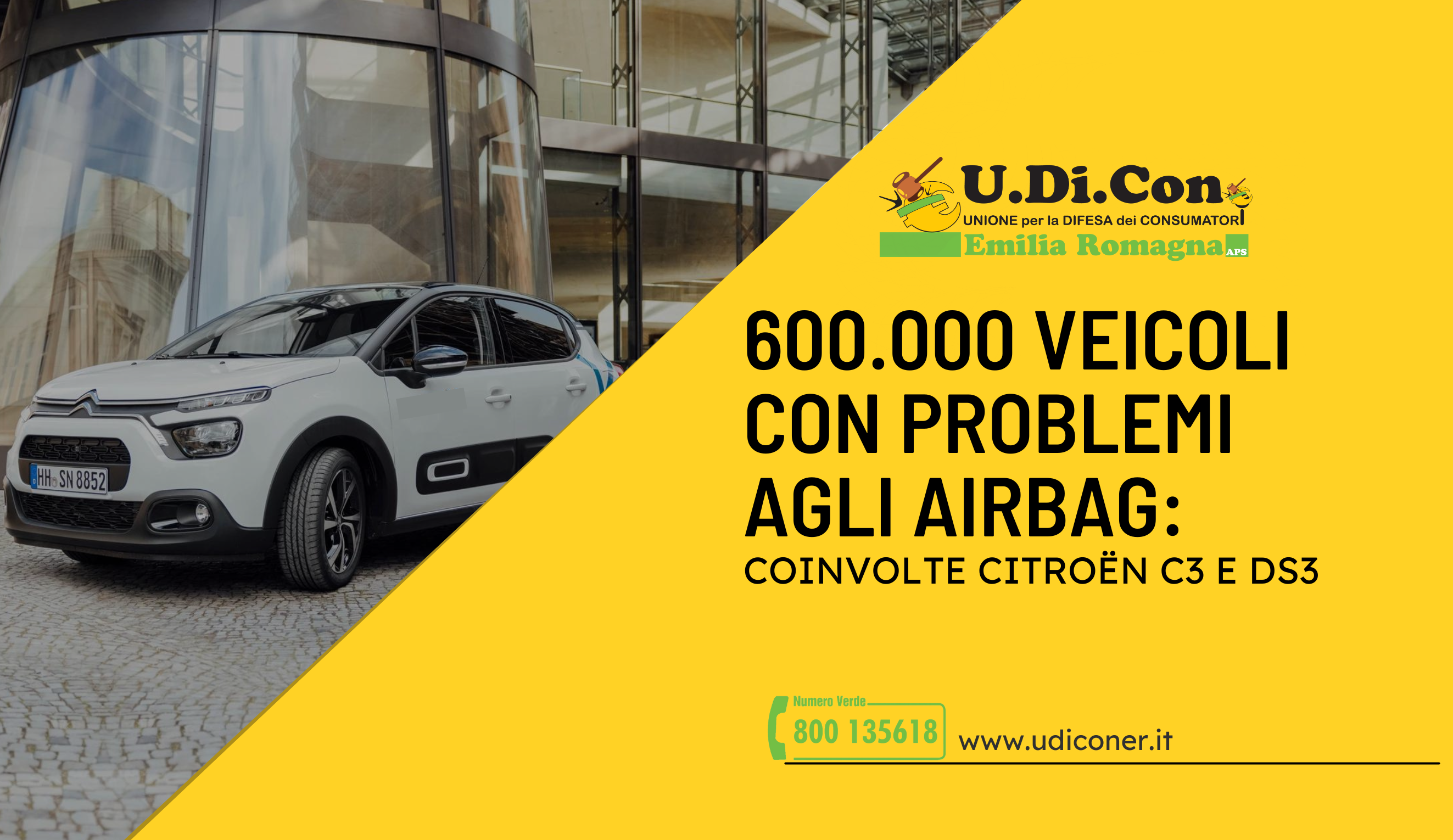 600.000 veicoli con problemi agli Airbag: coinvolte Citroën C3 e DS3